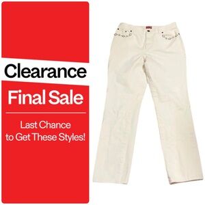 Chaps Straight Leg Jeans with Beaded Detail